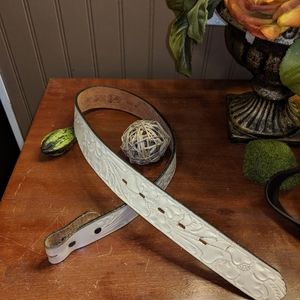 Justin White Leather  Belt Women's 32".  #5